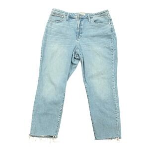 Madewell Curvy Perfect Vintage Jean Light Wash Raw Hem Women's 33 36x26
